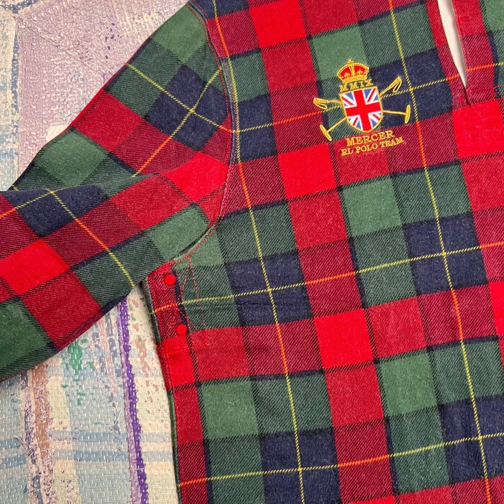 Polo Ralph Lauren Plaid Rugby Shirt Mercer RL Polo Team Big Pony 2009 XL